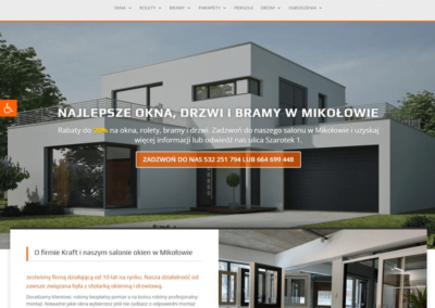 Strona internetowa mikołowskiego salonu okien Kraft